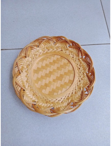 Đĩa sen mây tre đan d24 h3.5